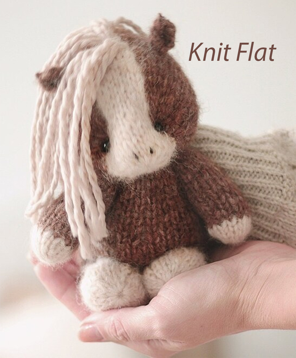 Horse Knitting Pattern Toy Knit Flat