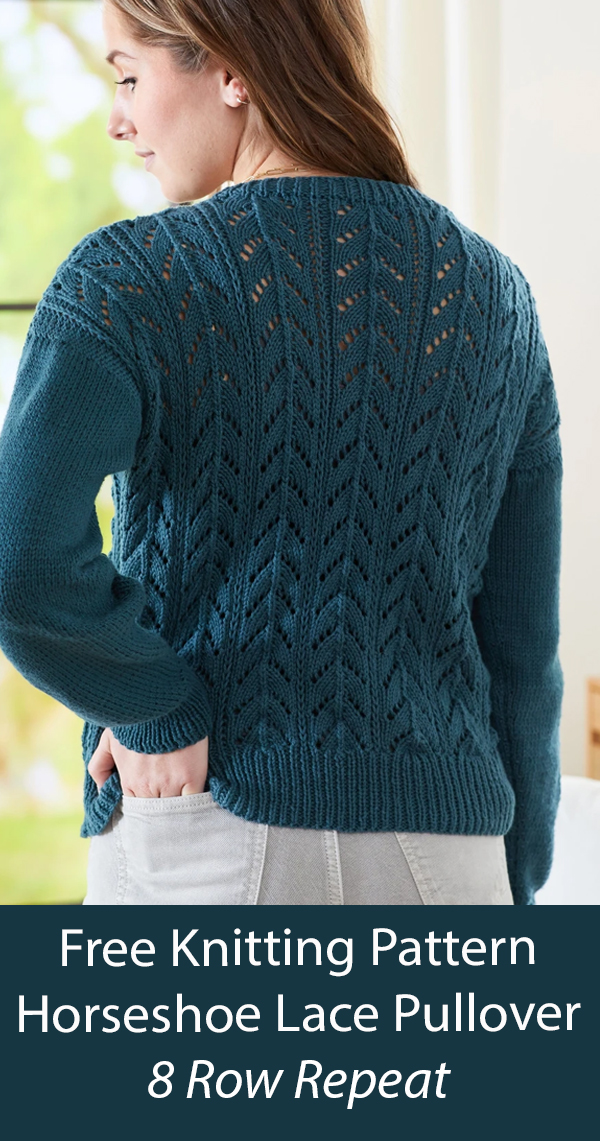 Free Sweater Knitting Pattern Horseshoe Lace Pullover Jumper