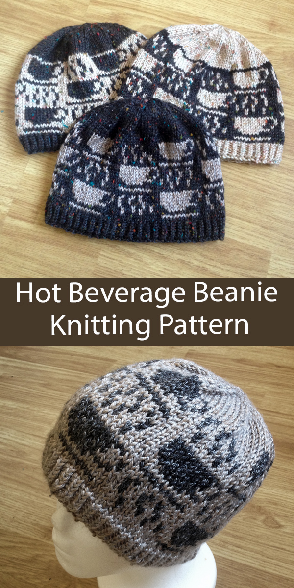 Hat Knitting Pattern Hot Beverage Beanie