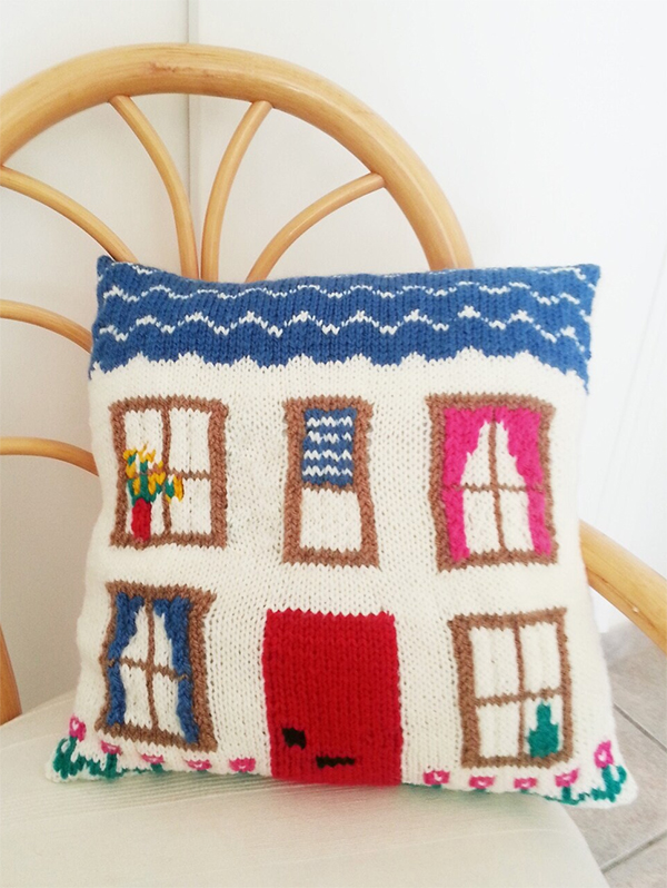 Knitting Pattern for House Pillow