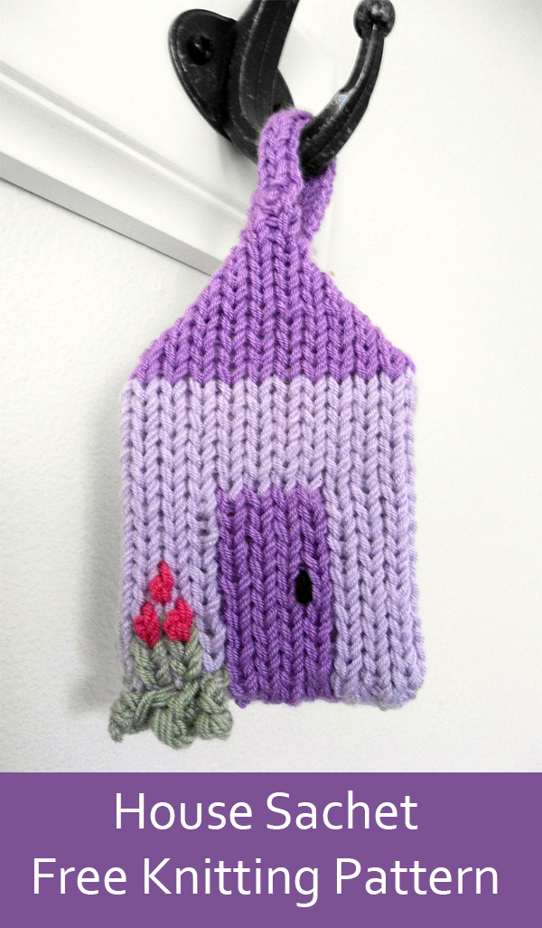 Free Knitting Pattern for House Sachet