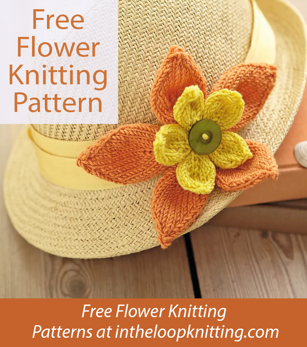 Free Double Flowers Knitting Pattern