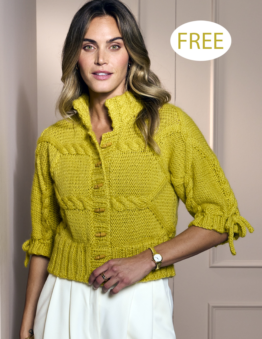 Free Knitting Pattern Hudson Cable Cardigan