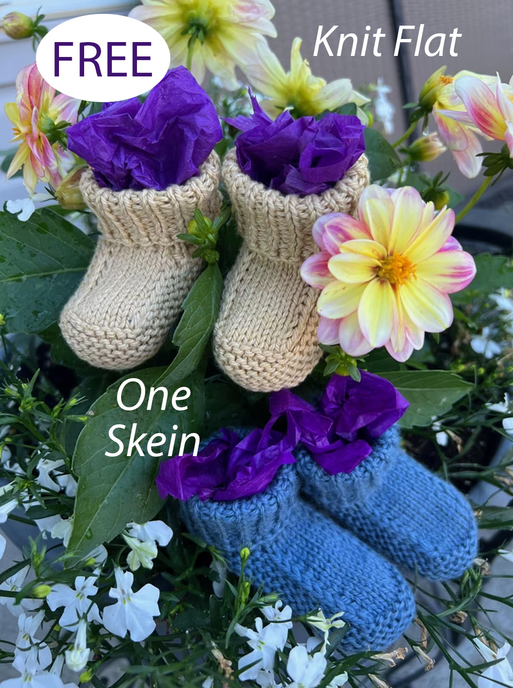 Free One Skein Huggable Booties Knitting Pattern