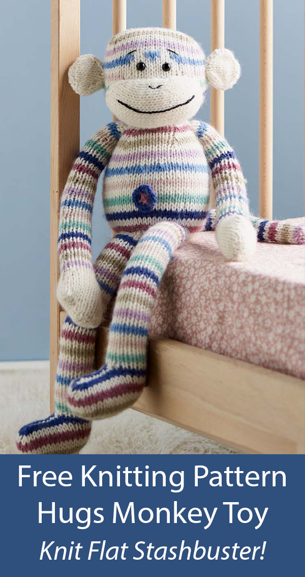 Hugs Monkey Toy Knitting Pattern Knit Flat