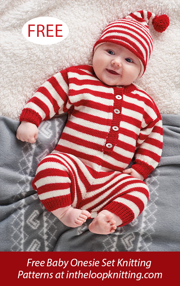 Free Baby Onesie and Hat Set Knitting Pattern