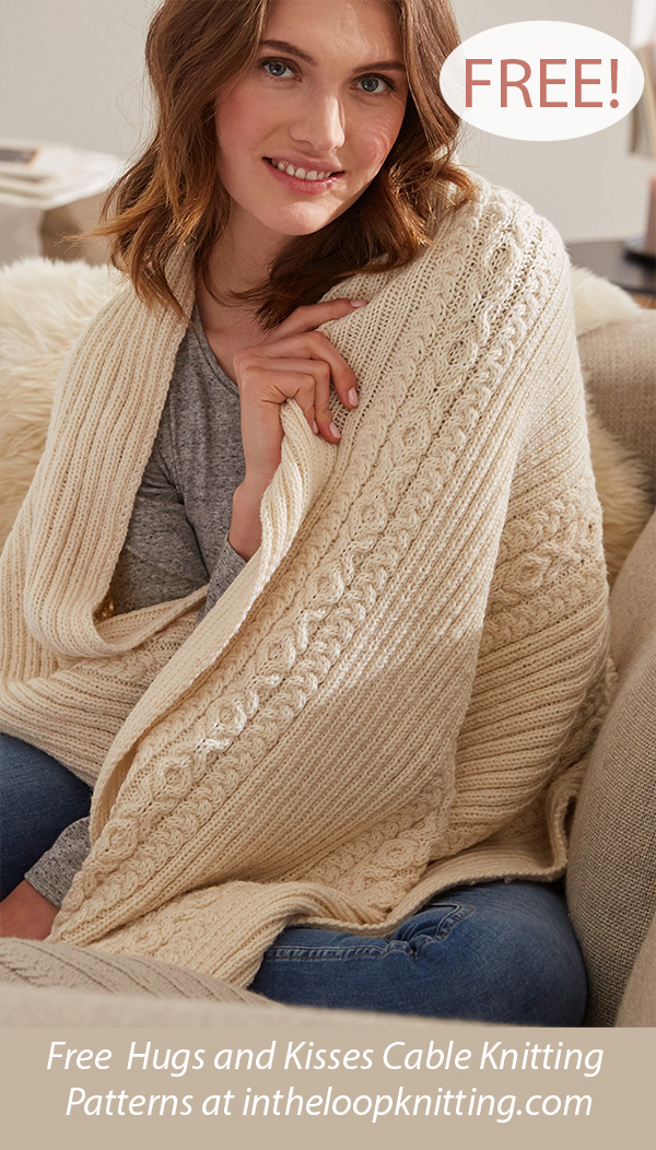 Free Blanket or Shawl Knitting Pattern Hygge Blanket with Cables, S9304