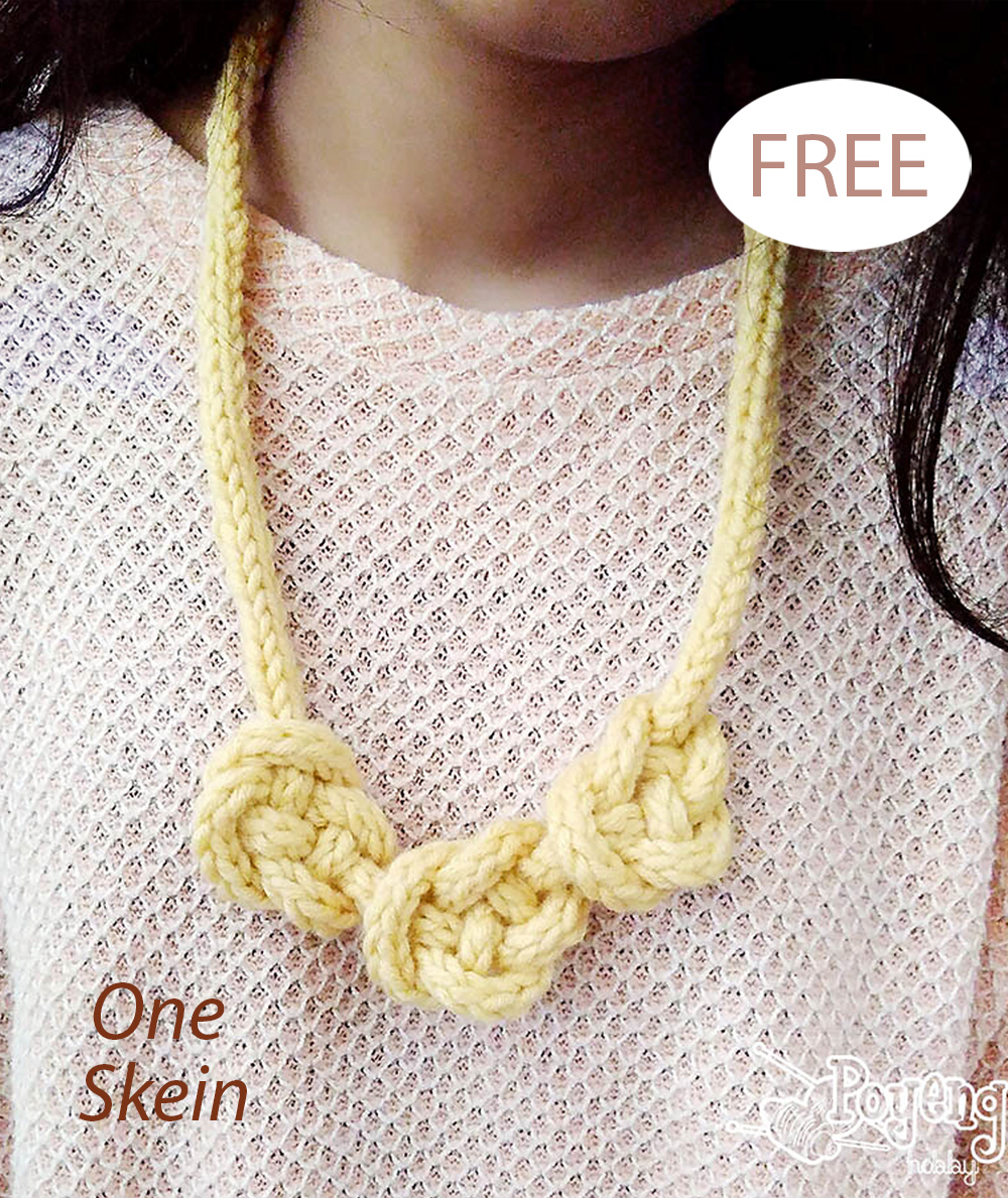 Free I-Cord Triple Knot Necklace Knitting Pattern