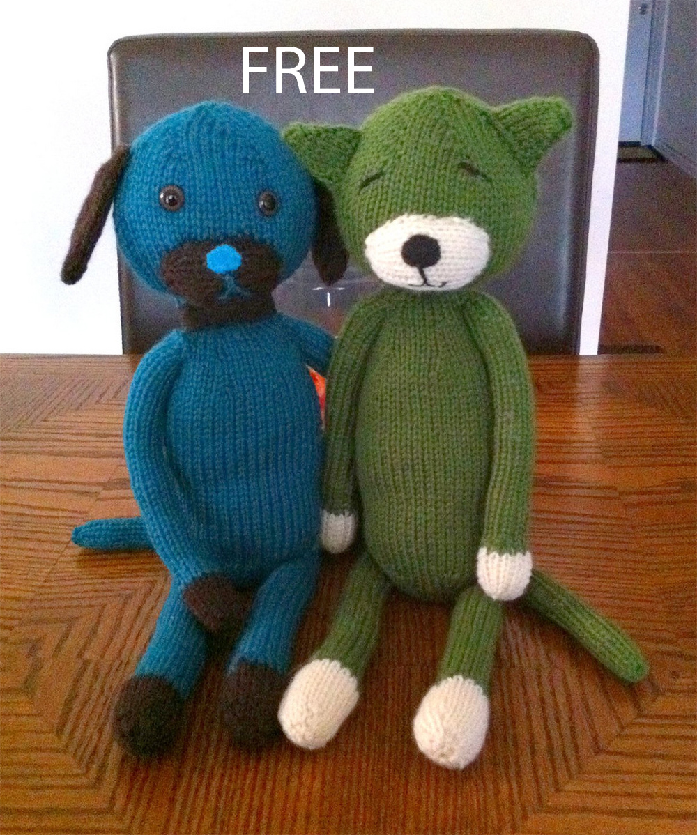 Free I Heart Cat Loves Dog Knitting Patterns