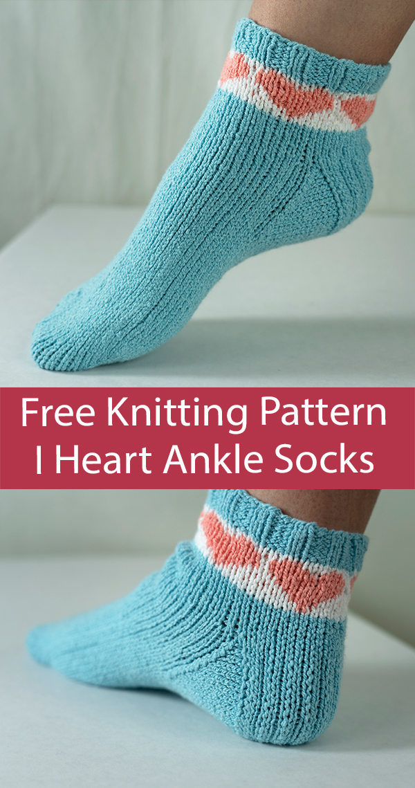 Free Ankle Socks Knitting Pattern I Heart Socks