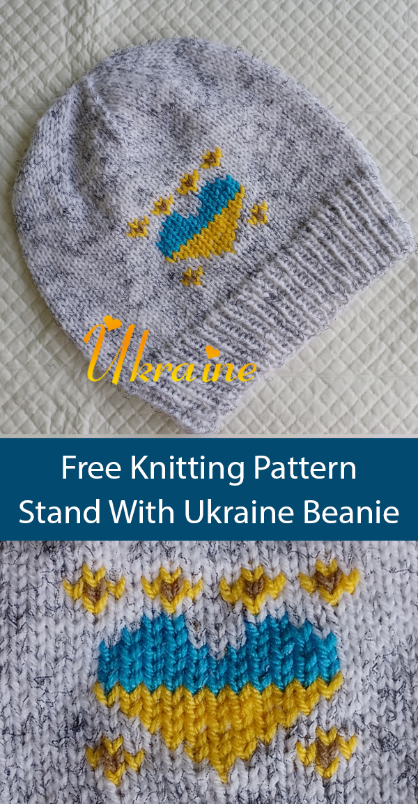 Stand With Ukraine Hat Free Knitting Pattern