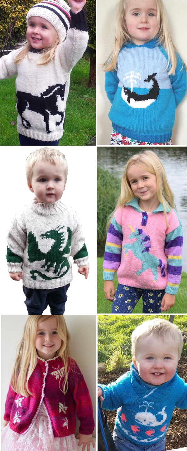 Knitting Pattern for Animal Sweaters for Babies and Children