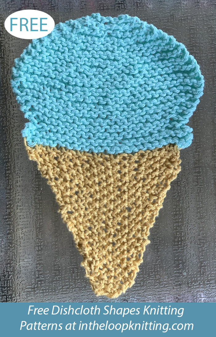 Free Ice Cream Cone Dishcloth Knitting Pattern