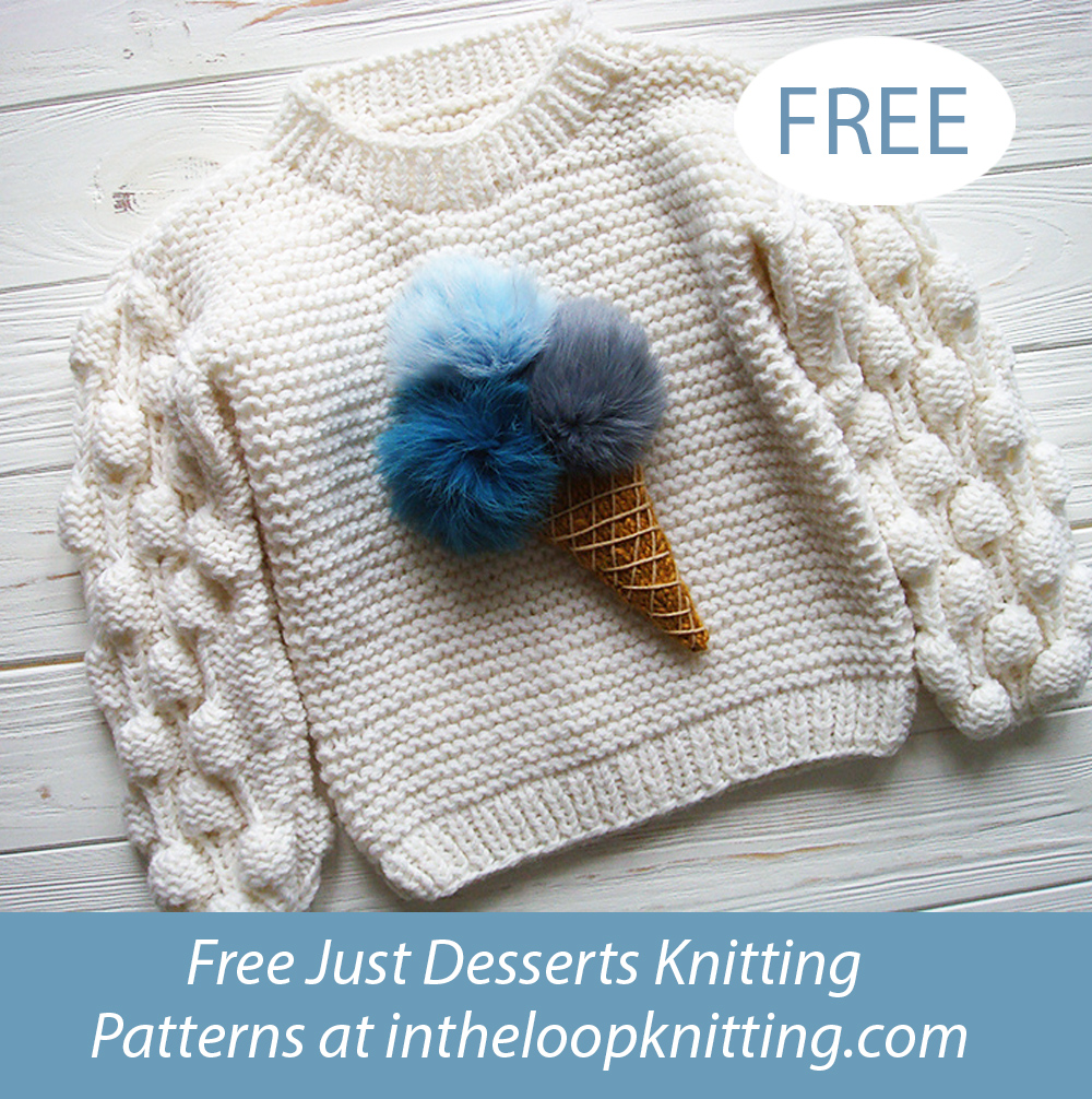 Free Ice Cream Cone Bobble Sweater Knitting Pattern 