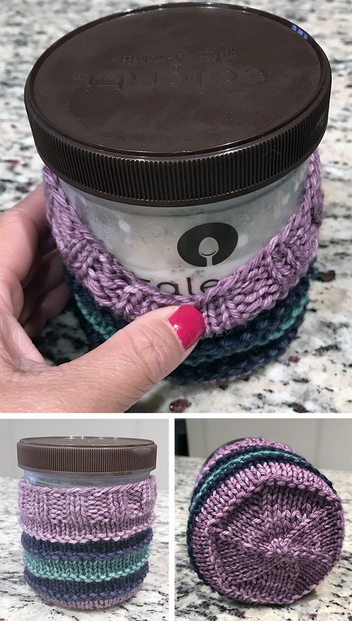 Free Knitting Pattern for Ice Cream Cozy