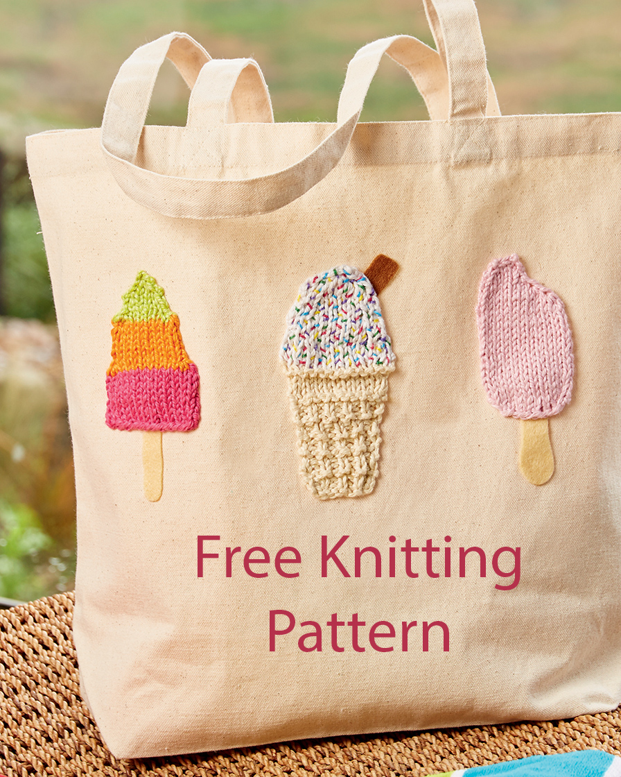 Free Ice Cream Appliques Knitting Pattern 
