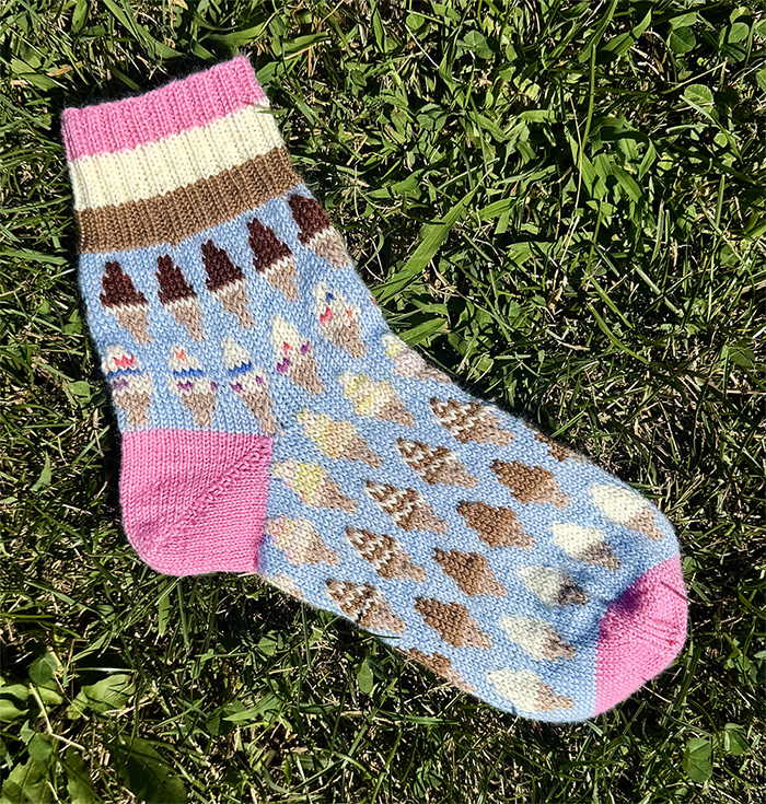 Free Ice Cream Shoppe Socks Knitting Pattern Scrap and Stash Toy