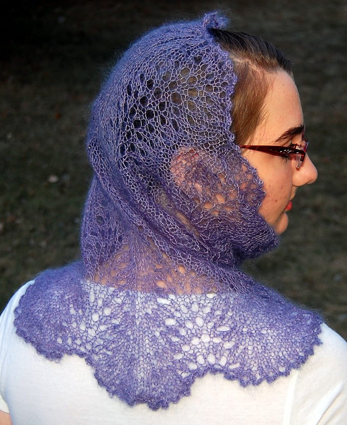 Free Knitting Pattern for Ice Queen Cowl Hood