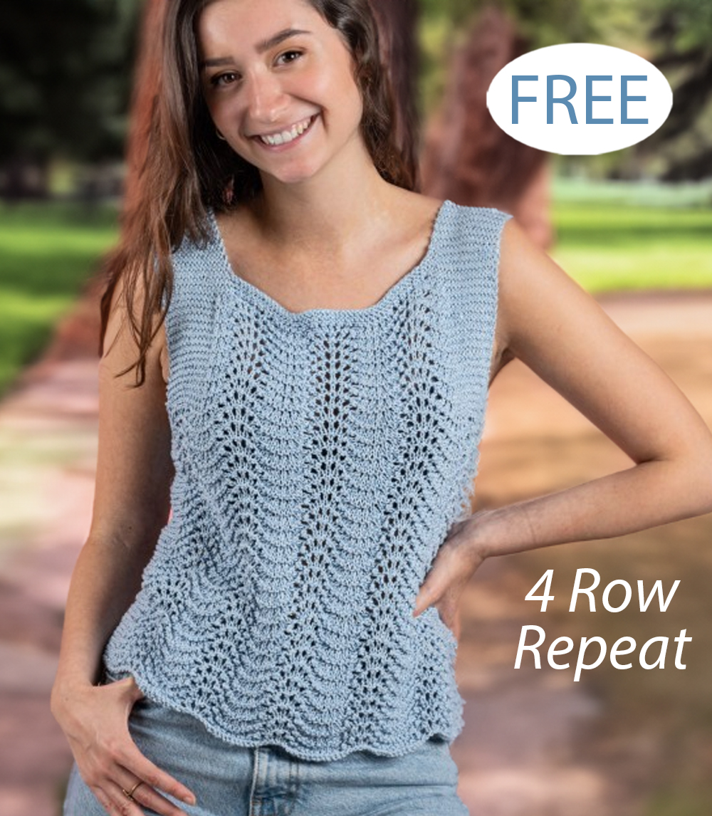 Ida Vest Top Free Knitting Pattern 4 Row Repeat