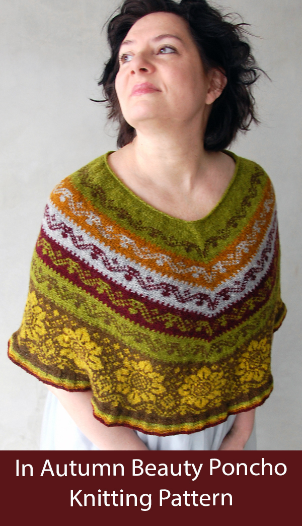 Poncho Knitting Pattern In Autumn Beauty Poncho