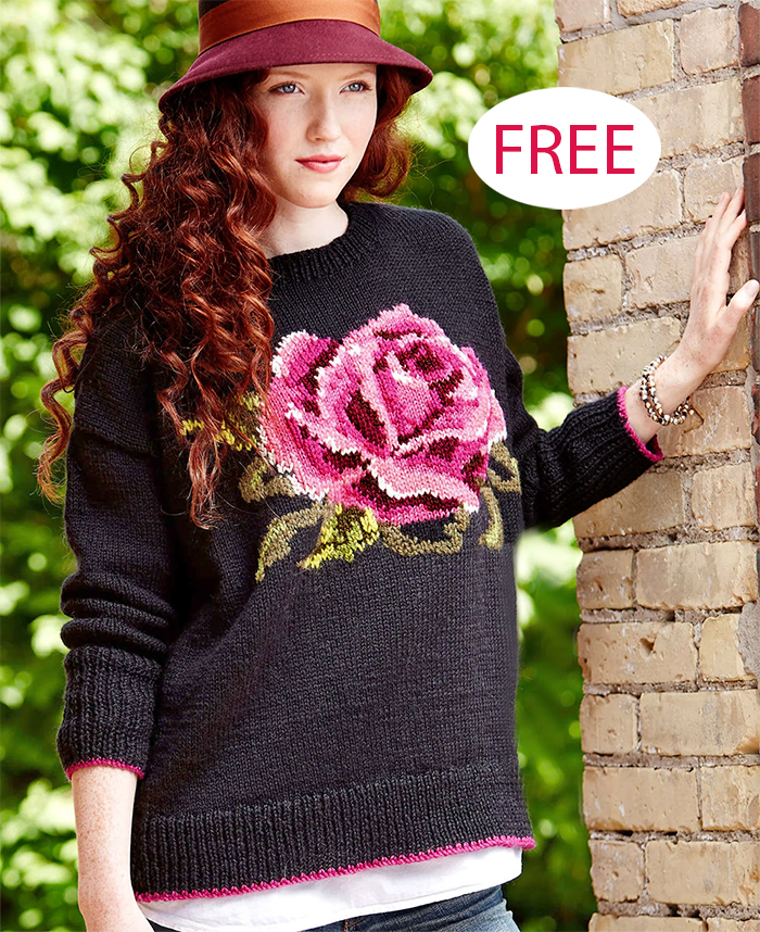Free Sweater Knitting Pattern Flower In Bloom Pullover