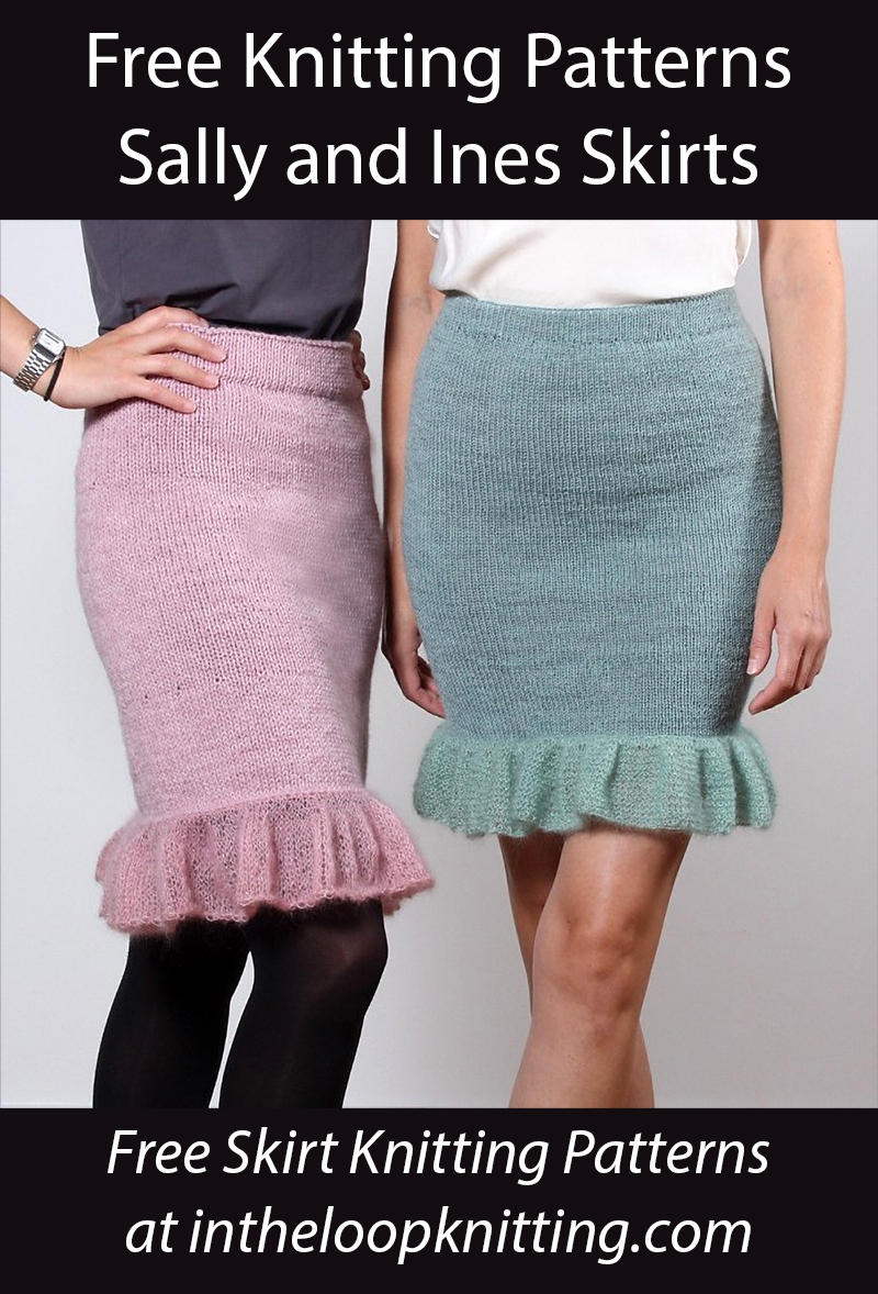 Free Skirt Knitting Patterns Sally and Ines Skirts