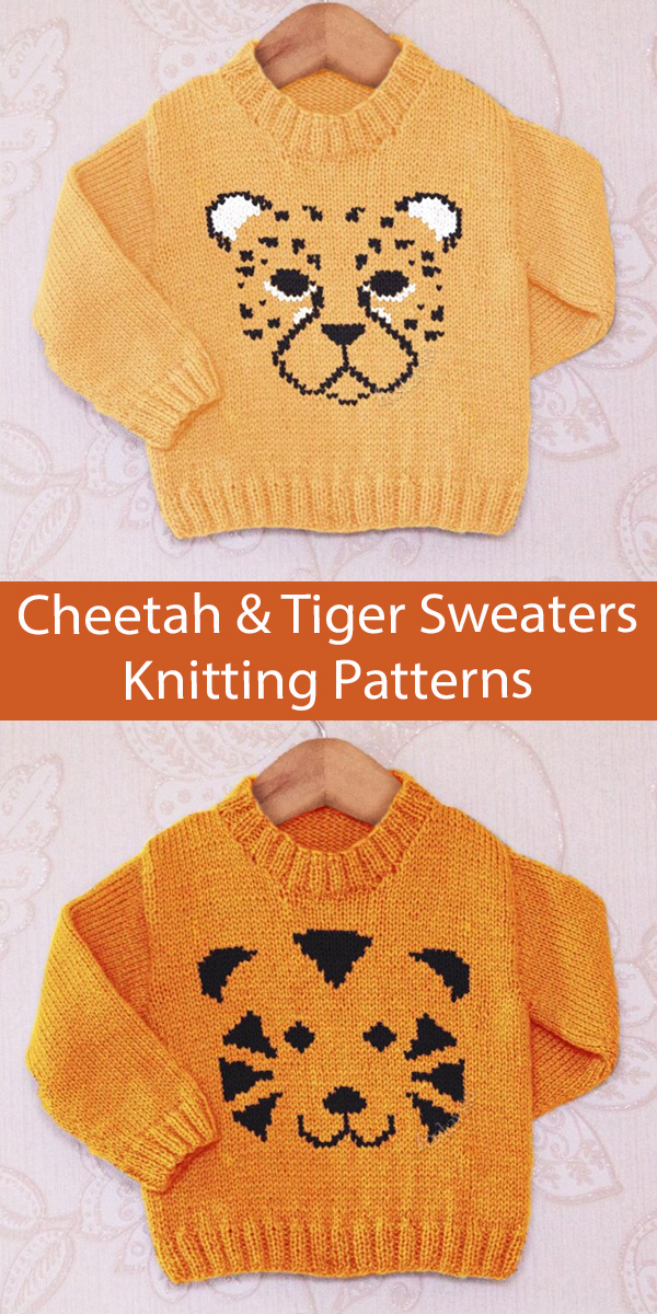 Cheetah and Tiger Sweater Knitting Patterns