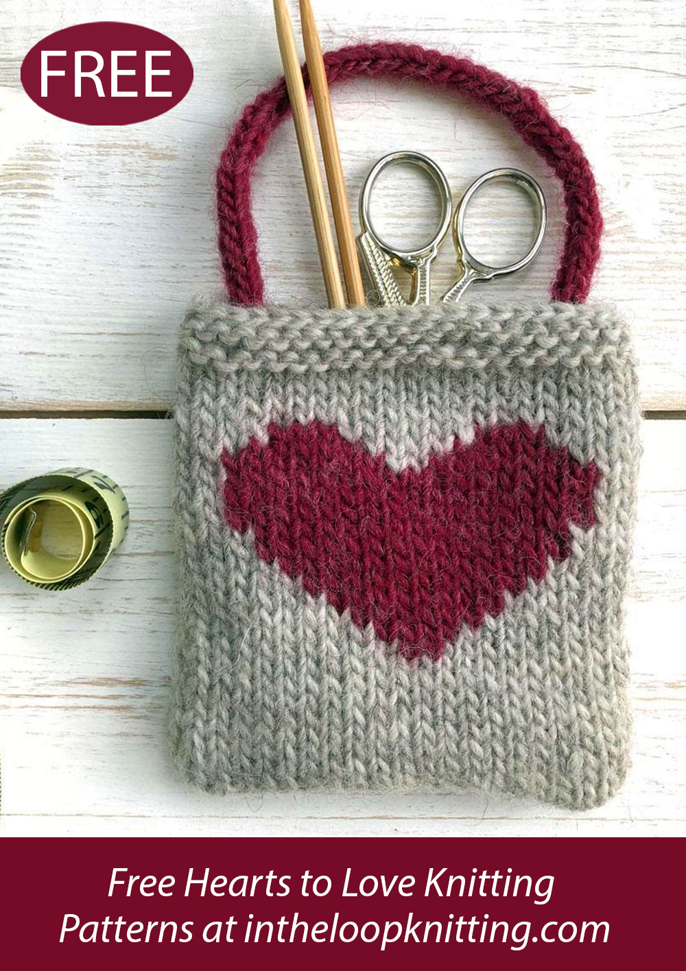 Free Heart Gift Bag Knitting Pattern