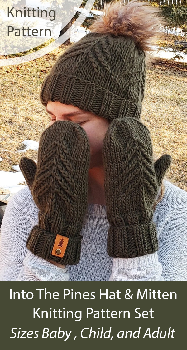 Into The Pines Hat And Mitten Set Knitting Pattern