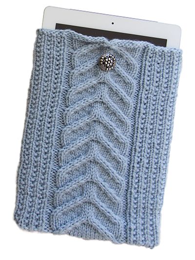 Free knitting pattern for Cable iPad Sleeve and more tablet and phone knitting patterns