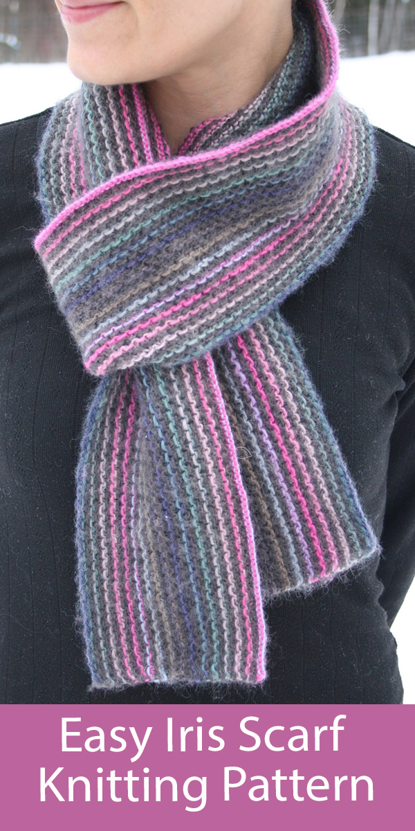 Scarf Knitting Pattern Easy Iris Scarf