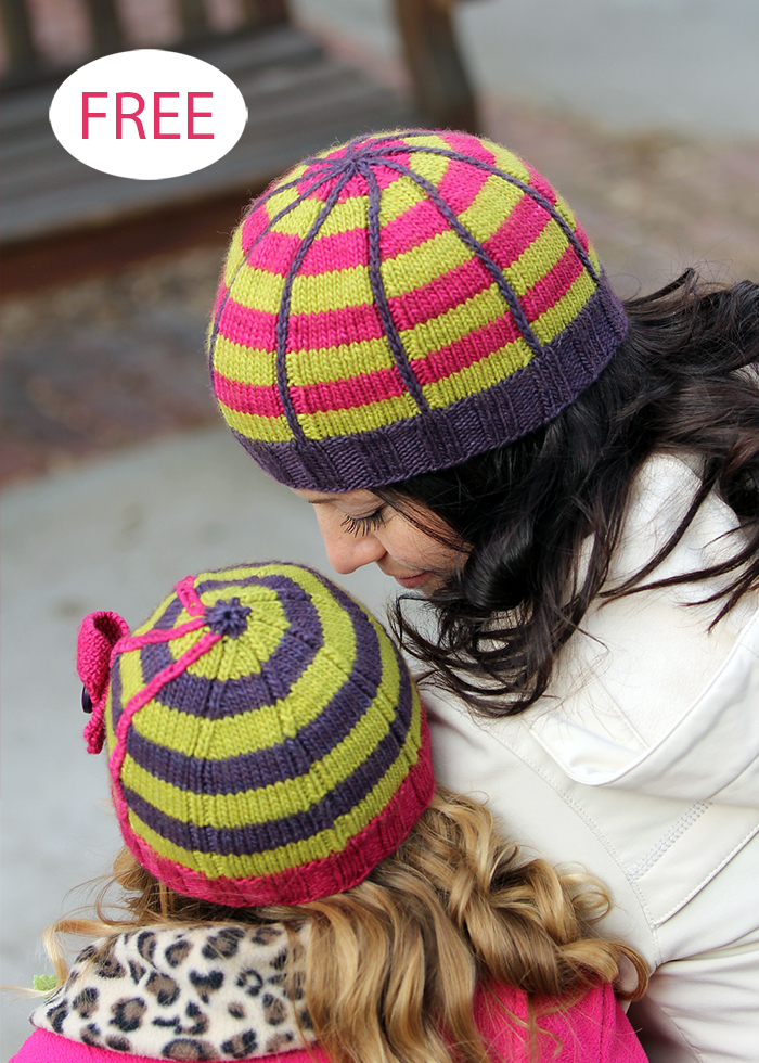 Free Knitting Pattern Isabella and Me Mother-Daughter Hats
