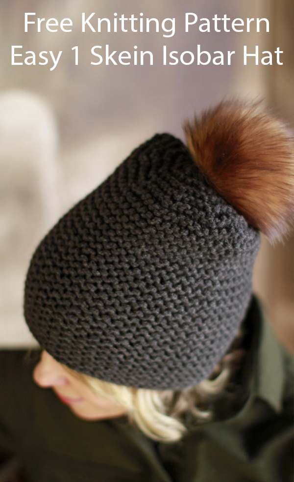 Free Knitting Pattern for Easy 1 Skein Isobar Hat