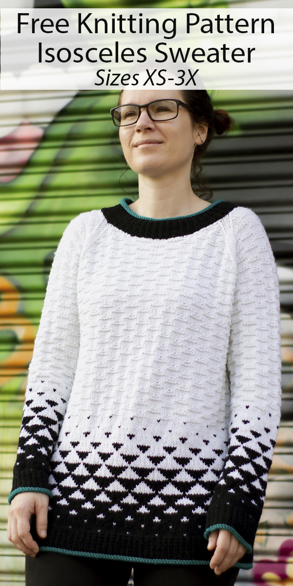 Free Knitting Pattern for Isosceles Sweater Sizes XS to 3X