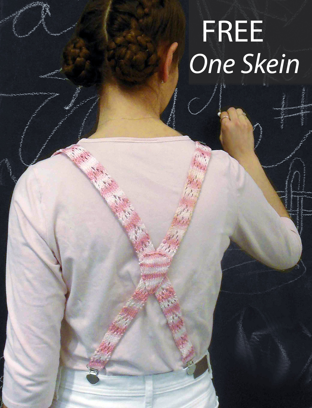 Free One Skein I Heart Suspenders Knitting Pattern