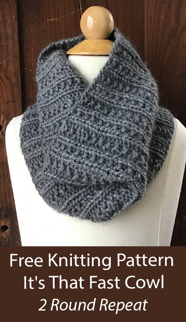 Free Cowl Knitting Pattern It's That Fast 2 Row Repeat
