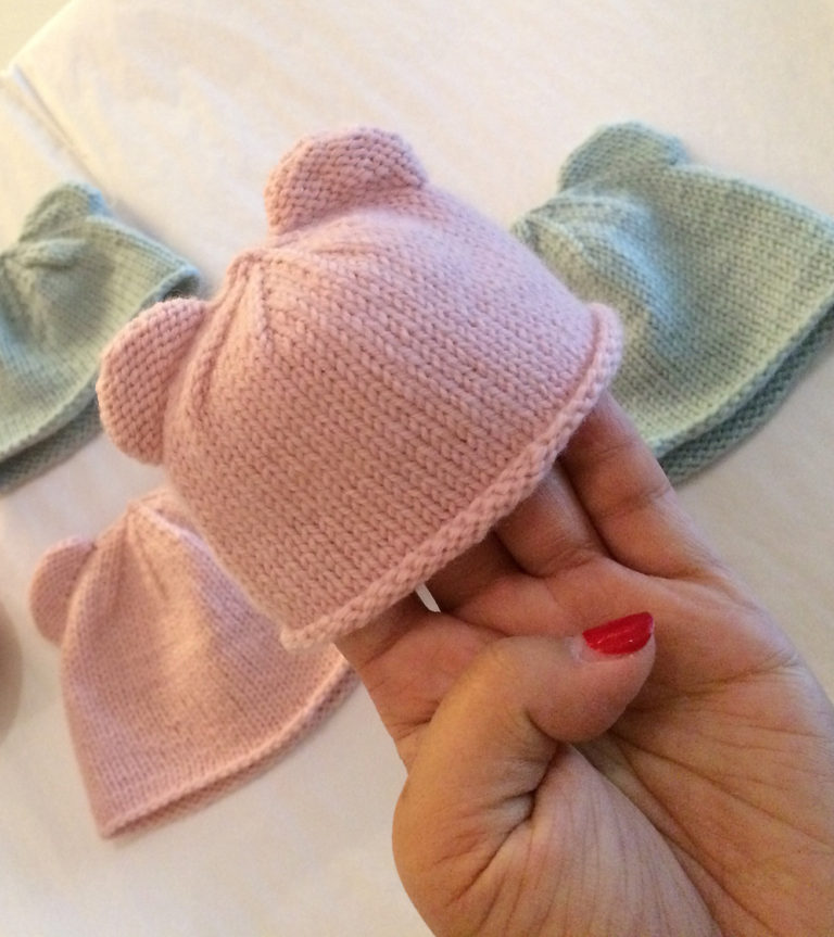 knitted baby beanies