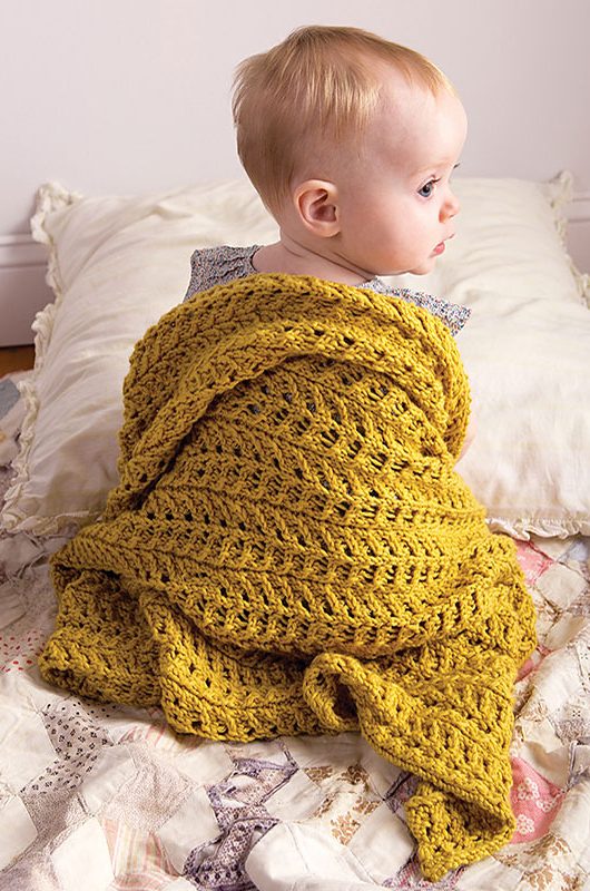 Knitting pattern for Ivy Baby Blanket