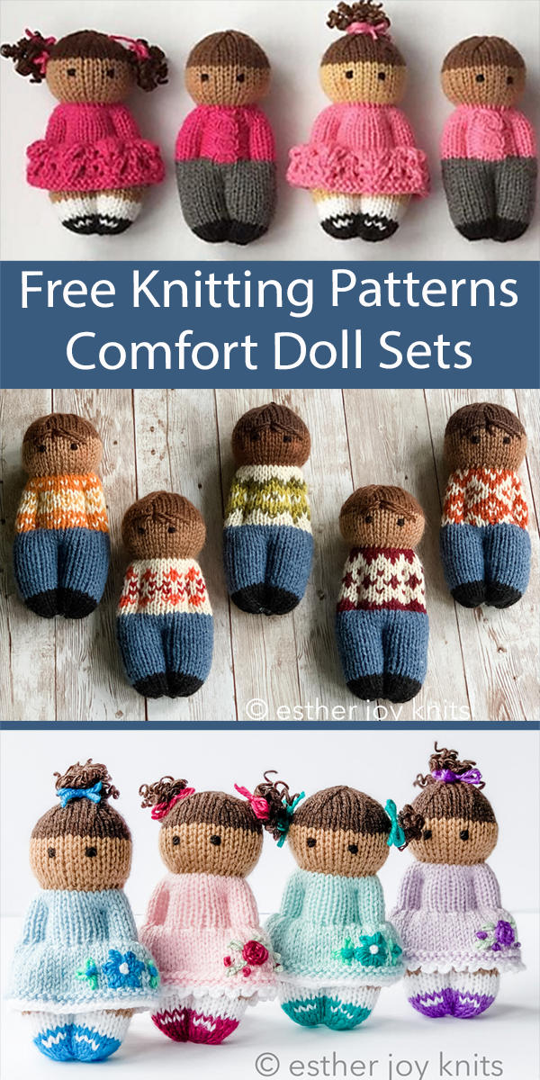 Free Doll Knitting Pattern Comfort Doll Sets