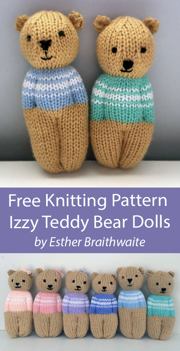 Free Knitting Pattern Izzy Teddy Bear Dolls