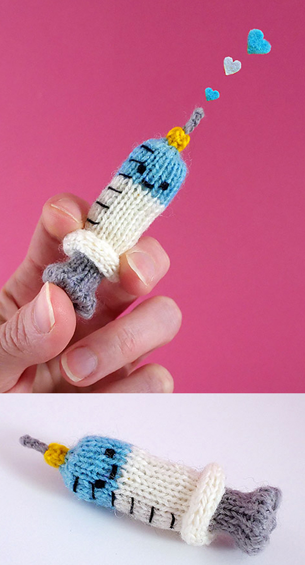 Free Toy Knitting Pattern Jabby Happy Vaccine Syringe