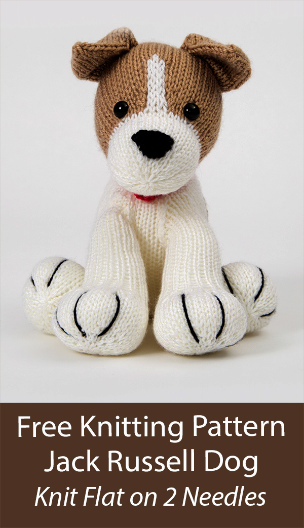Free Dog Knitting Pattern Jack Russell Toy Knit Flat by Amanda Berry