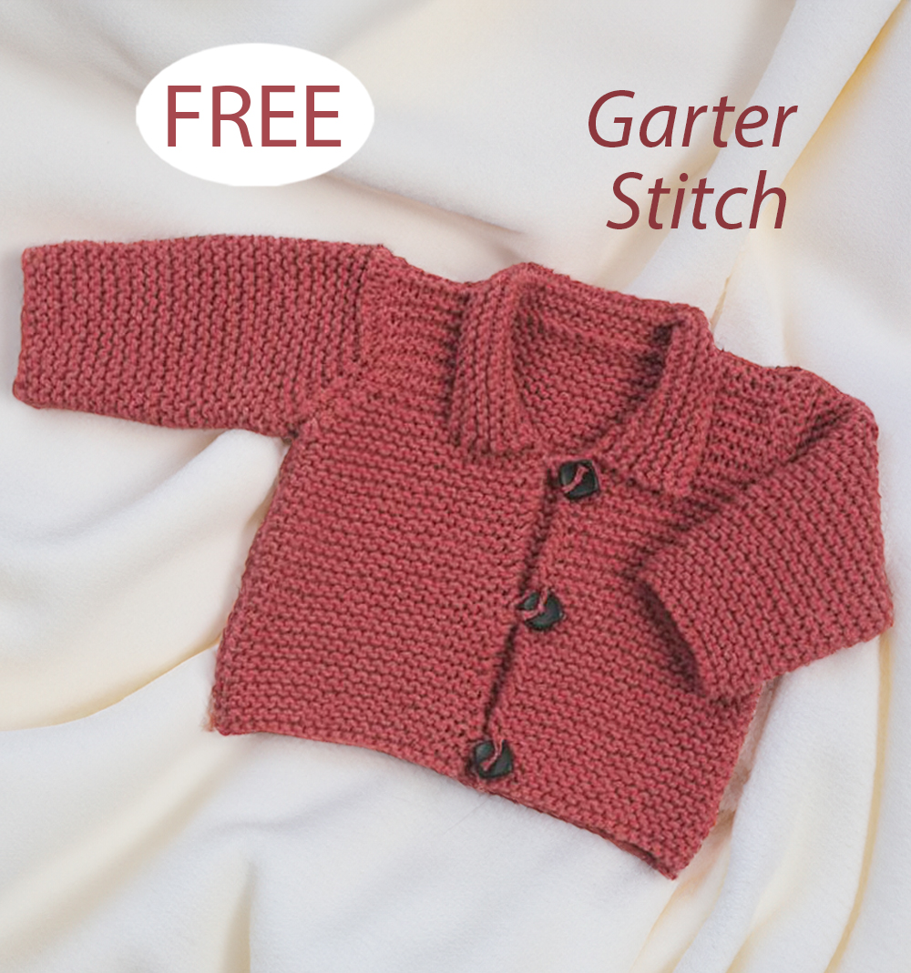 Baby Jacket  Set Free Knitting Pattern Garter Stitch