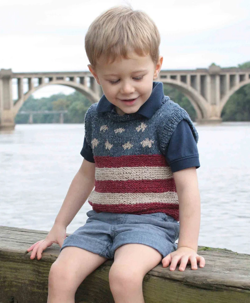 Knitting Pattern for Fourth of July Vest