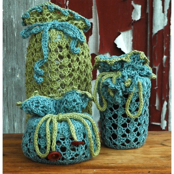 Knitting pattern for Jammies knit gift bags and more gift wrap knitting patterns