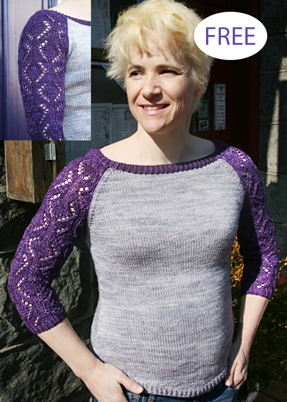 Jasseron Pullover Sweater Free Knitting Pattern with lace sleeves and other long sleeve pullover sweater knitting patterns 1862 13Ke