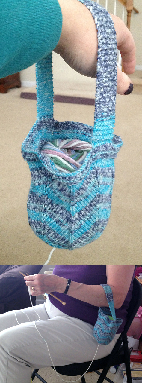 Free Knitting Pattern for Jaywalker Wrist Project Bag