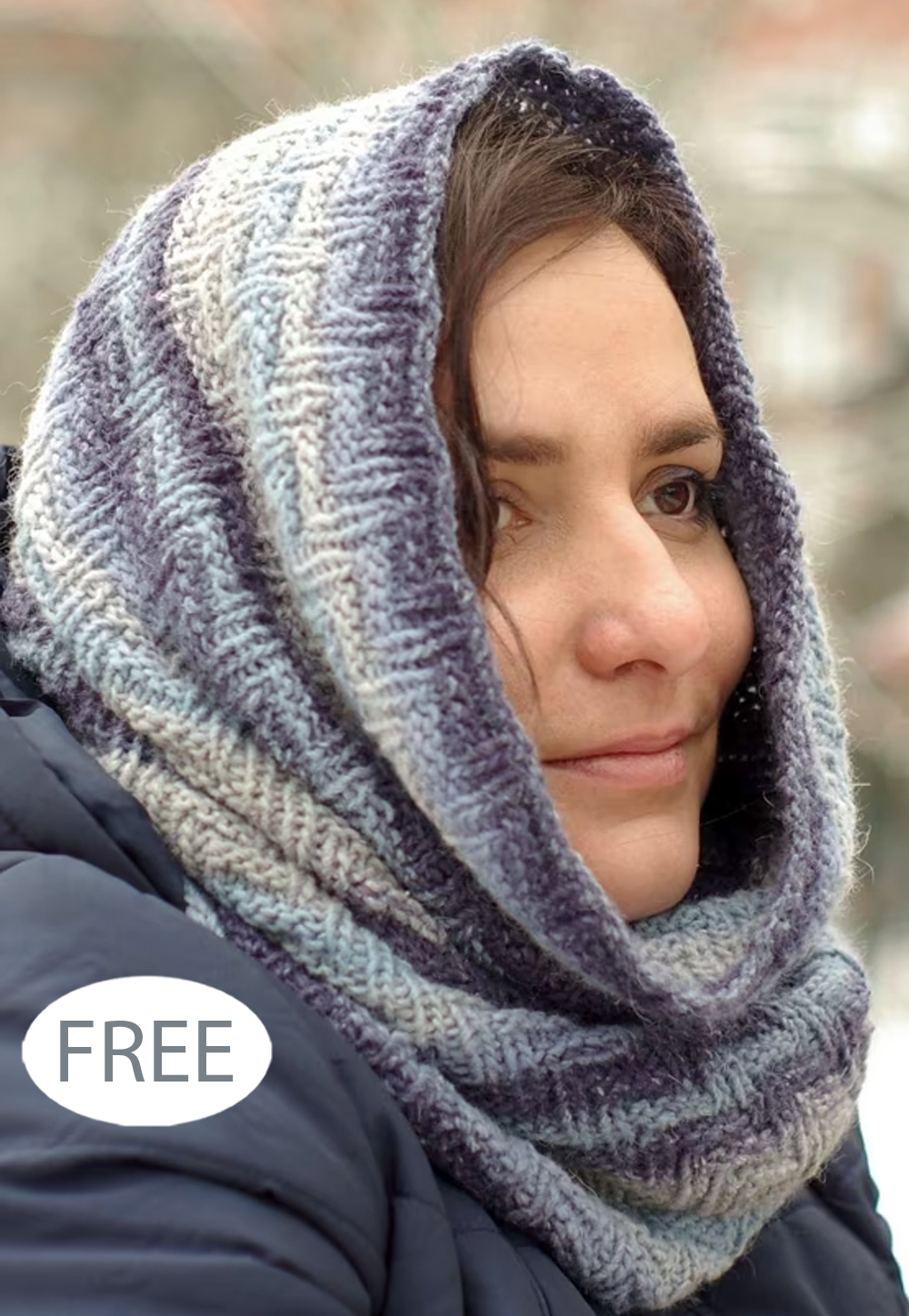 Free Knitting Pattern for Easy Jeansy Cowl