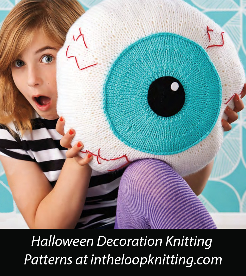 Halloween Jeepers Peepers Eye Cushion Knitting Pattern