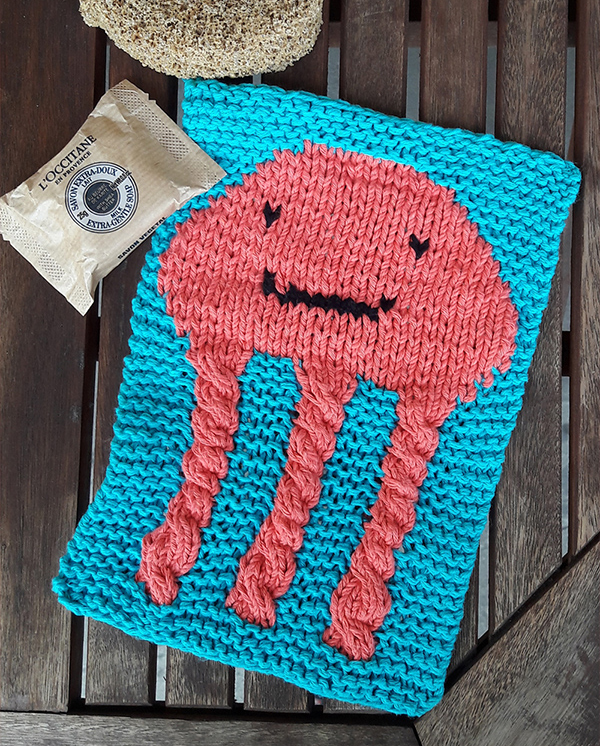 Free Dishcloth Knitting Pattern Jelly Fish Wash Cloth